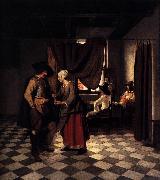Pieter de Hooch Paying the Hostess oil painting reproduction